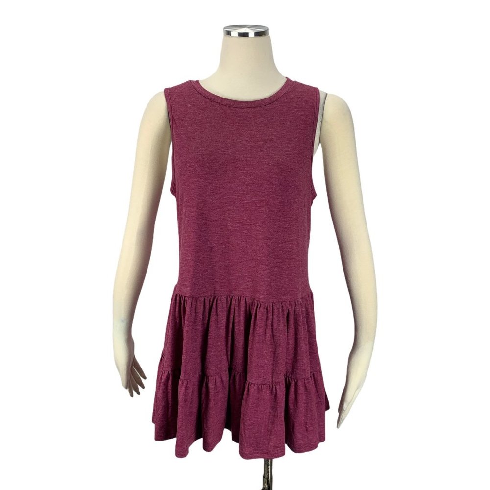 Boutique Medium Tunic Top Purple Layers Sleeveless